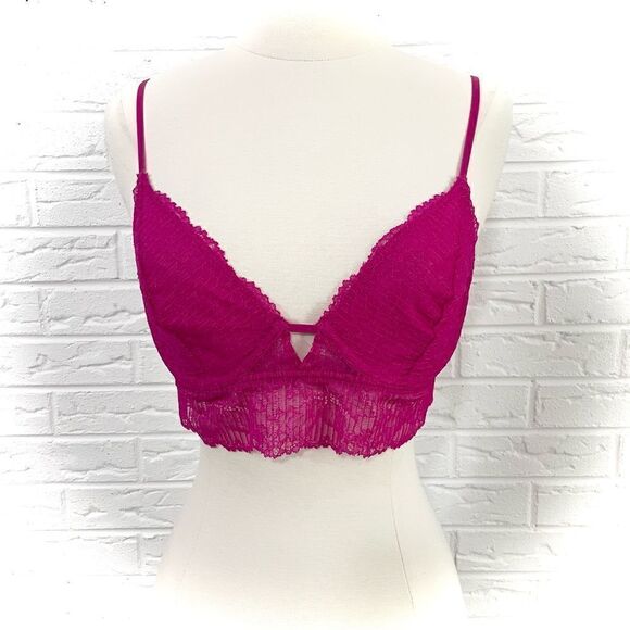 NWT Free People Alyssa Underwire Fuchsia Fantastic Bra Size Small - Picture 2 of 4